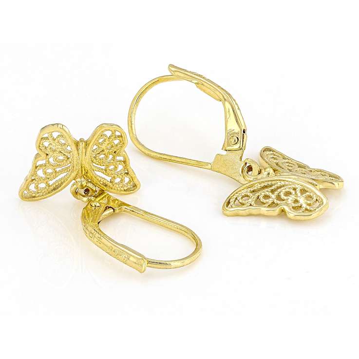 Butterfly Filigree Earrings In 18K Gold Over Sterling Silver