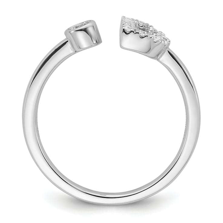 Rhodium Over 14K White Gold Lab Grown Diamond VS/SI GH, Initial D
Adjustable Ring