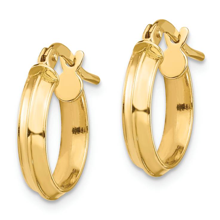14k Yellow Gold Polished 5/8" Small Hoop Earrings