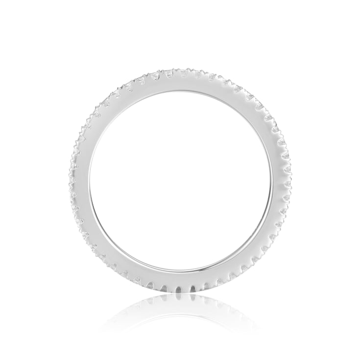 White Sapphire Accents Sterling Silver Dainty Eternity Band Ring
