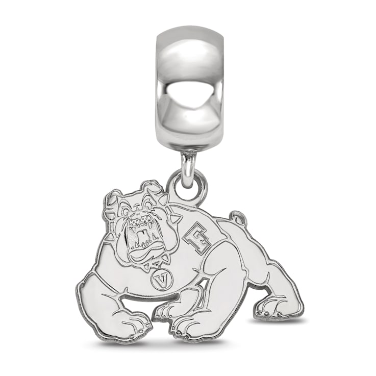 Sterling Silver Rhodium-plated LogoArt California State University
Fresno Dangle Bead