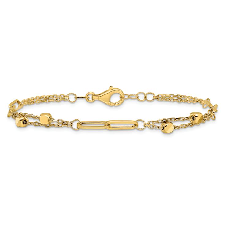 14k Yellow Gold Polished Fancy Link Bracelet
