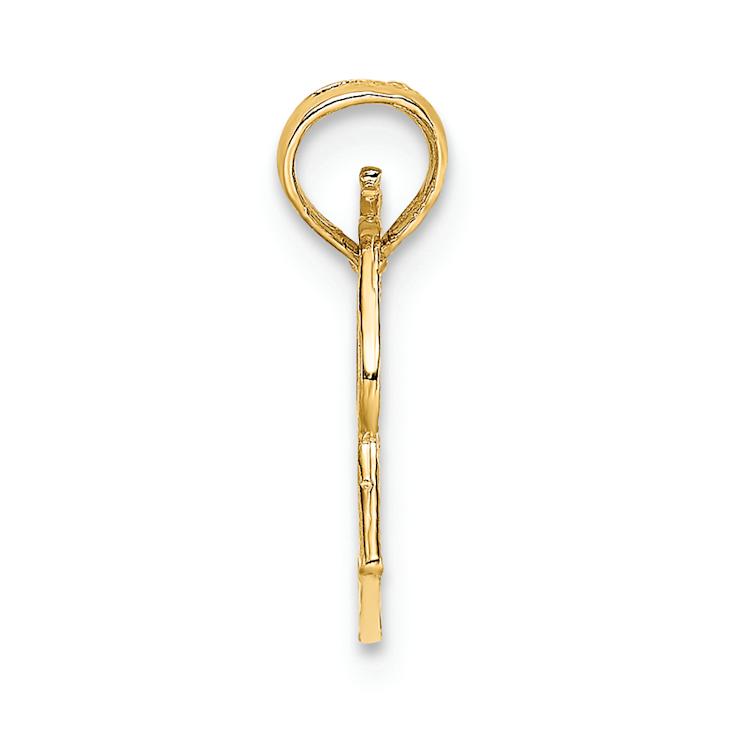 14k Yellow Gold Textured Megaphone with Handle Charm