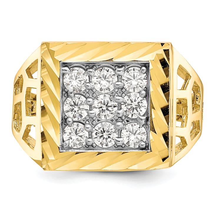 10K Yellow Gold Men's Cubic Zirconia Ring
