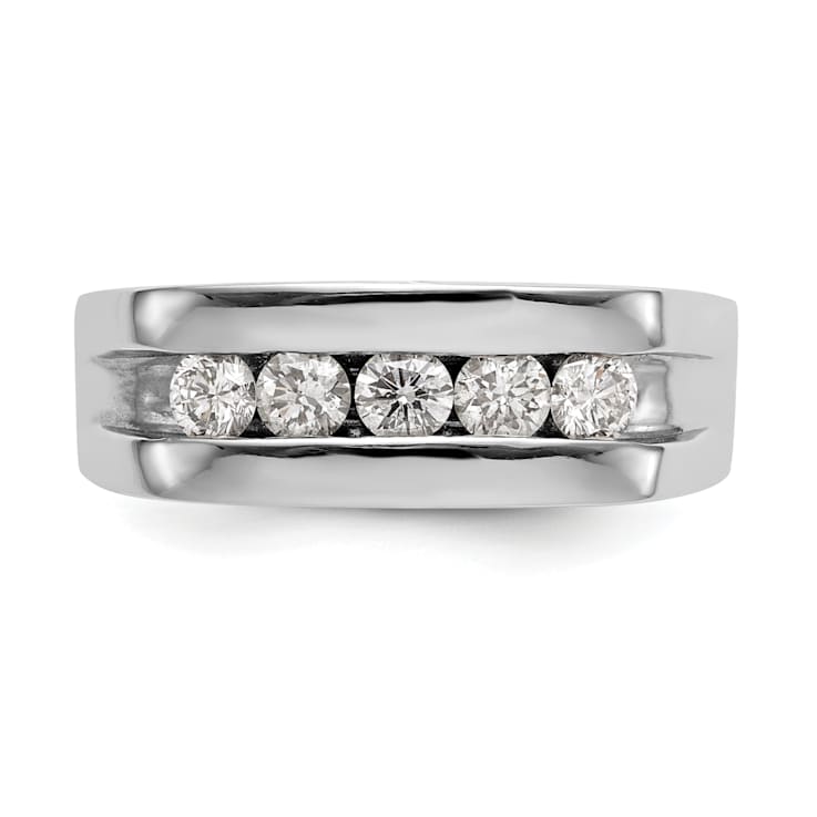 Rhodium Over 10K White Gold Lab Grown Diamond SI1/SI2, G H I, 5-Stone
Men's Channel Band
