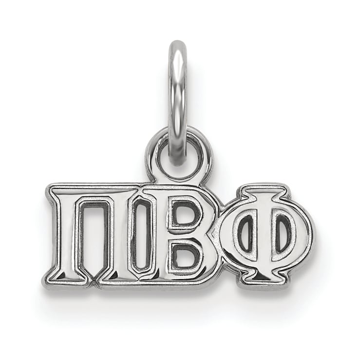 Rhodium Over Sterling Silver LogoArt Pi Beta Phi Extra Small Pendant