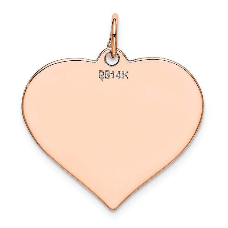 14k Rose Gold Polished Heart Shaped Disc Pendant