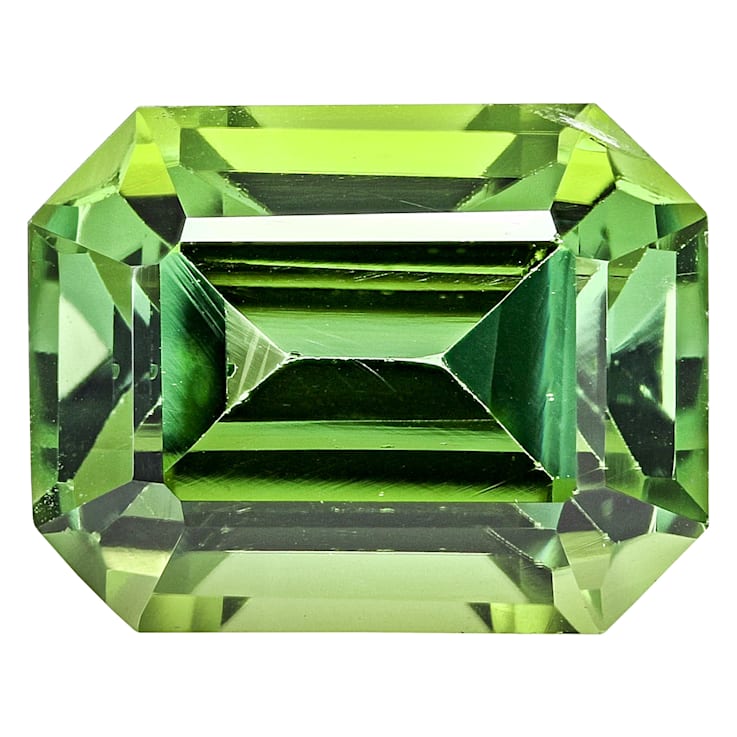 Green Tourmaline 6.8x5.3mm Emerald Cut 1.64ct