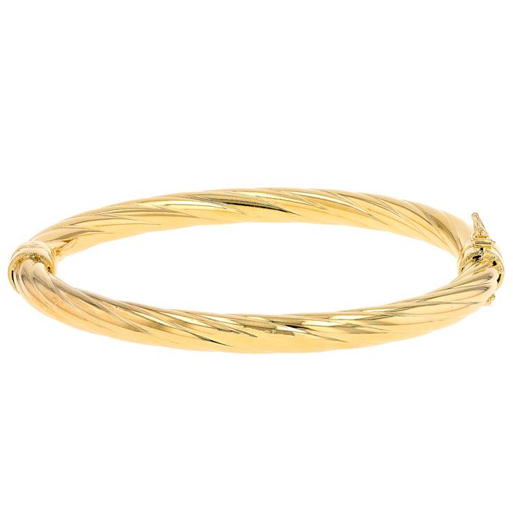 Twisted Bangle In 18K Gold Over Bronze