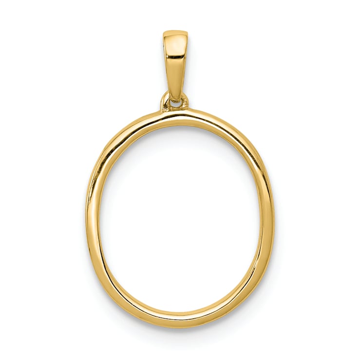 14K Yellow Gold Diamond Letter O Initial Pendant