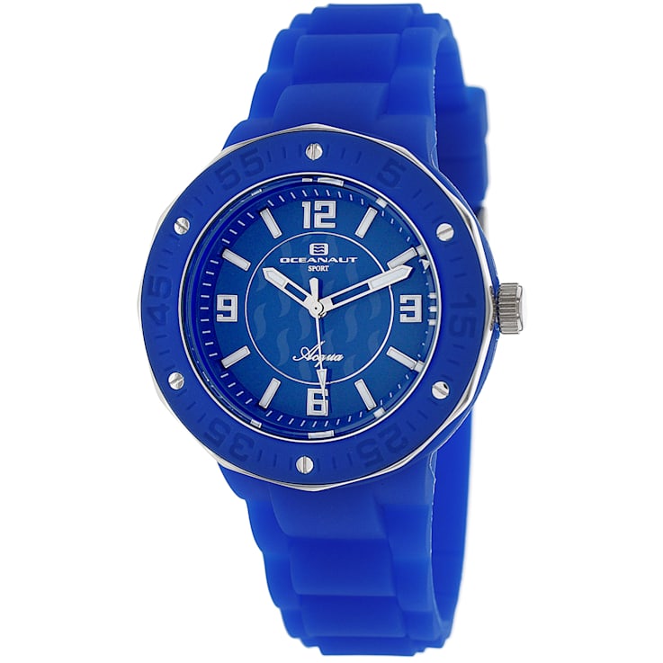 Oceanaut Women's Acqua Blue Dial, Blue Rubber Strap Watch