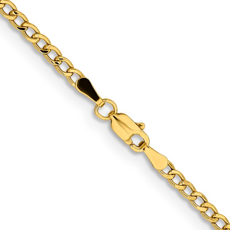 14k Yellow Gold 2.85mm Curb Link 20 Inch Chain