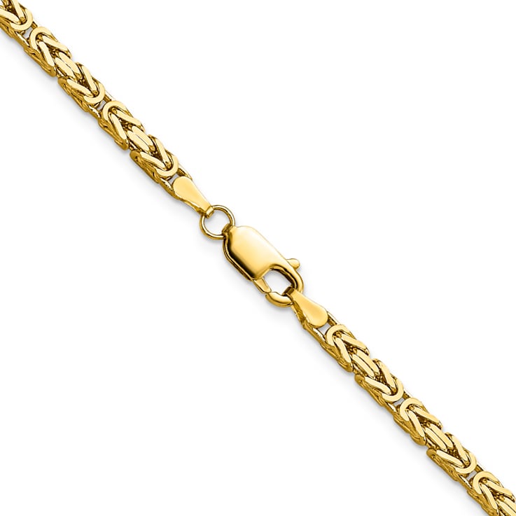 14K Yellow Gold 2.5mm Byzantine Chain Necklace