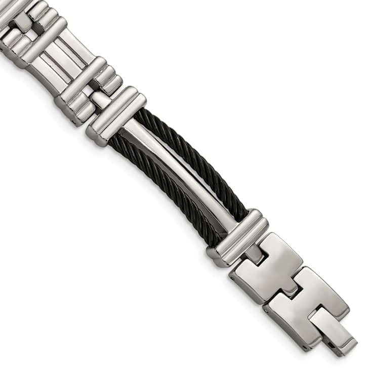 Titanium Polished Black IP-plated Bracelet