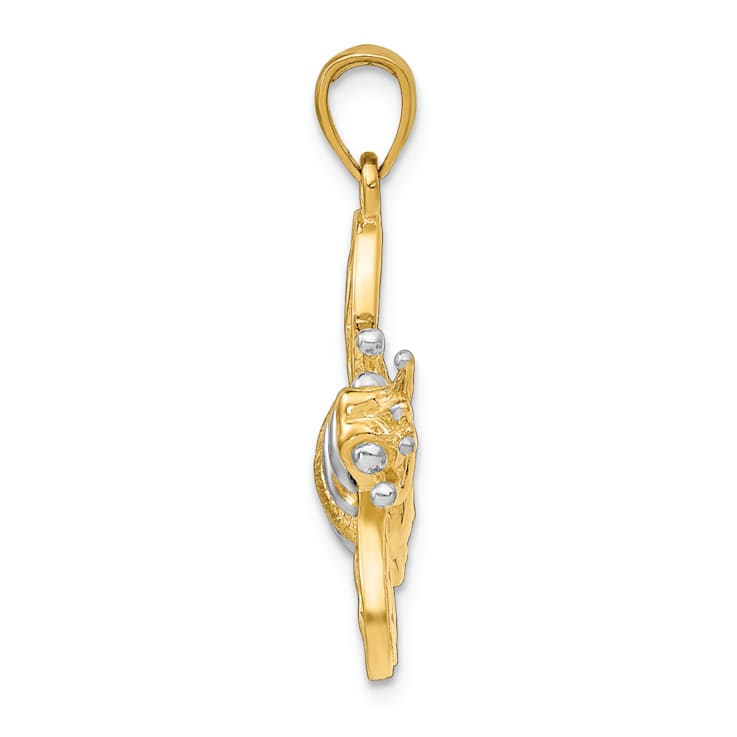 14k Two-tone Gold 3D and Textured Bumblebee Charm