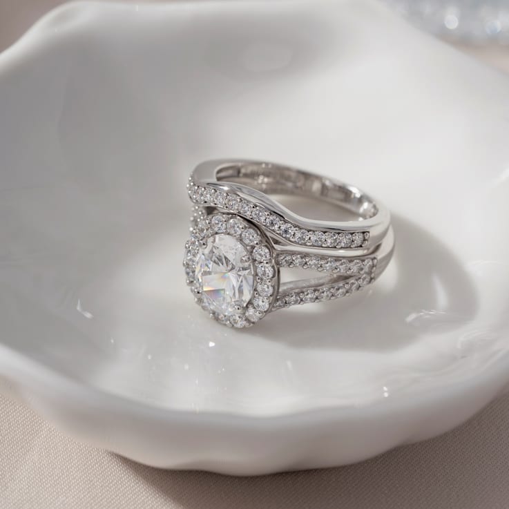 White Cubic Zirconia Platinum Over Sterling Silver Ring 2.74ctw