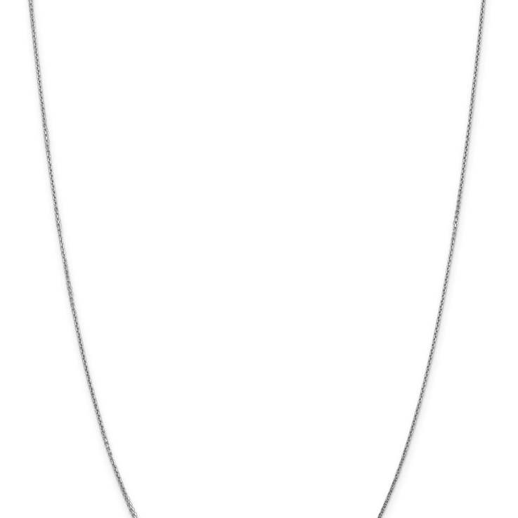 Rhodium Over 14k White Gold 0.95mm Solid Diamond-Cut Cable 26 Inch Chain