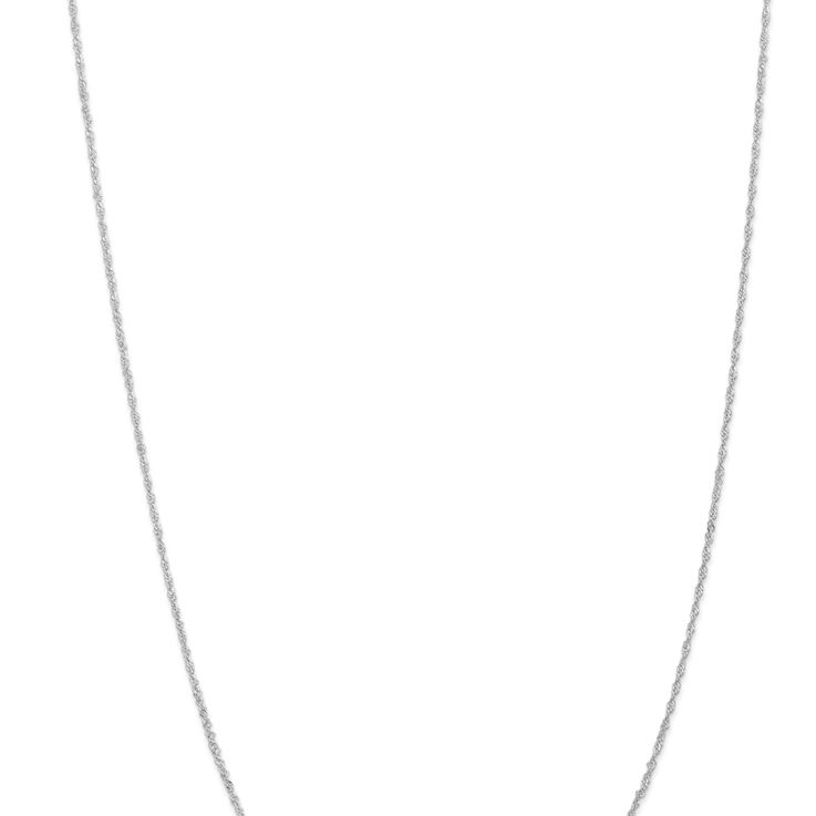 Rhodium Over 14k White Gold 1.1mm Solid Singapore 14 Inch Chain