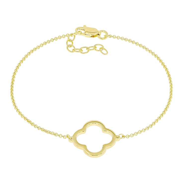 Clover Station Bracelet In 18K Gold Over Sterling Silver