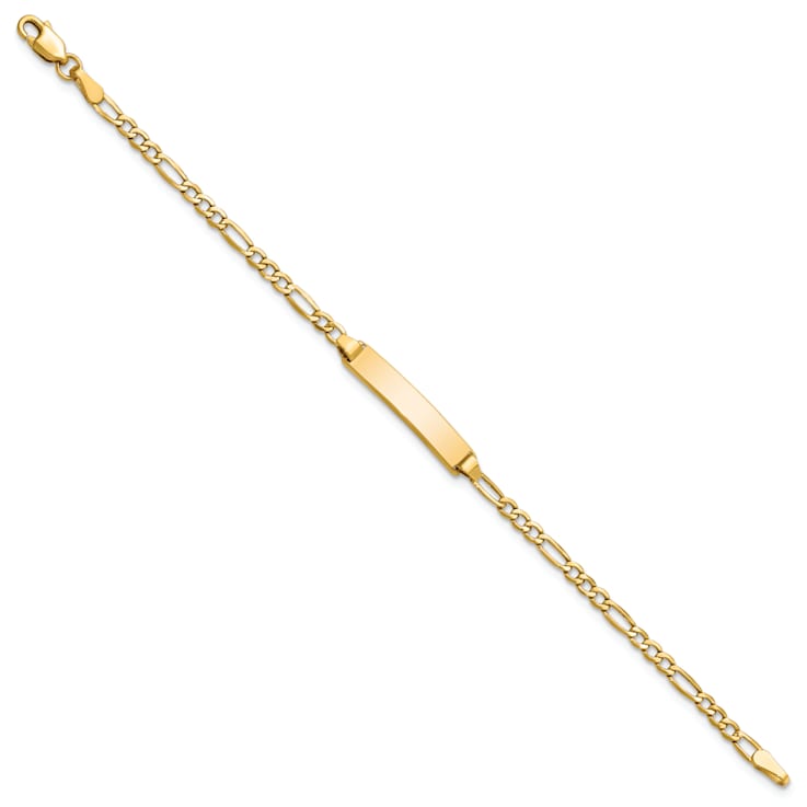 14k Yellow Gold Polished Figaro link ID Bracelet