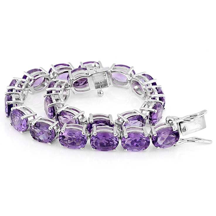 Amethyst Tennis Bracelet In Sterling Silver 24.84ctw