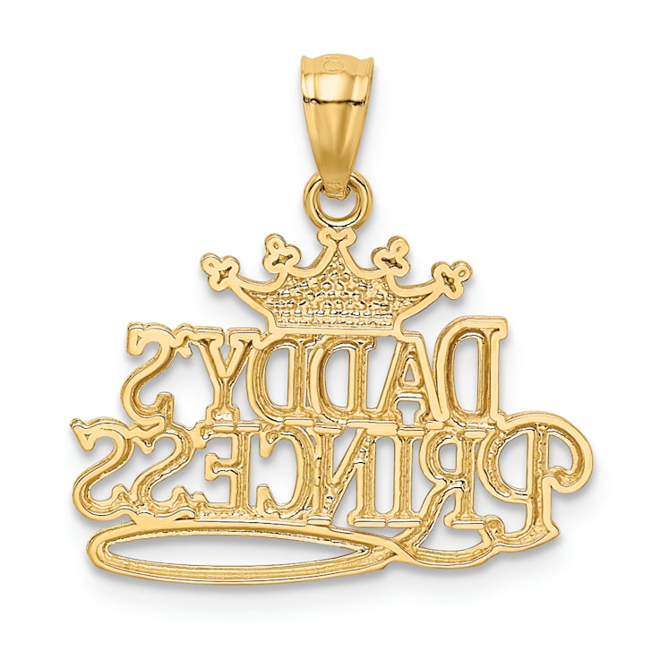 14k Yellow Gold and Rhodium Over 14k Yellow Gold Daddy's Princess Pendant