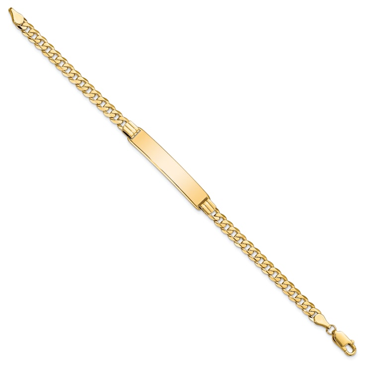 14k Yellow Gold Polished Curb Link ID Bracelet
