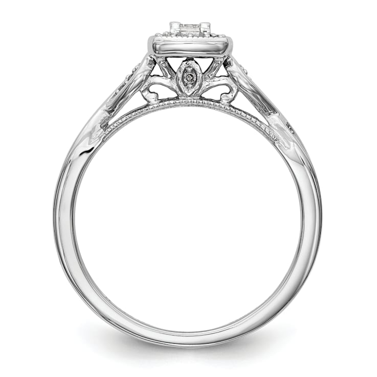 Rhodium Over 14K White Gold First Promise Diamond Promise/Engagement
Ring 0.20ctw