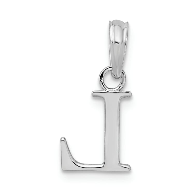 Sterling Silver Polished Block Initial -L- Pendant