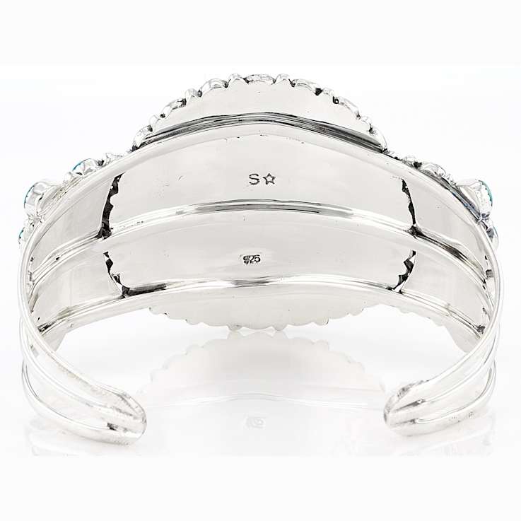 Kingman Turquoise Cuff Bracelet In Sterling Silver