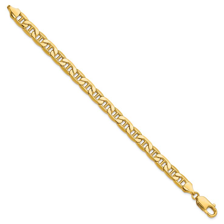 14k Yellow Gold 7mm Mariner Link 20 Inch Chain