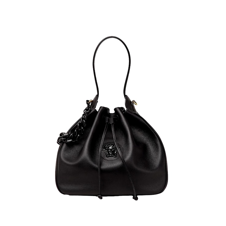 Versace La Medusa Leather Bucket Bag Black 18G66A