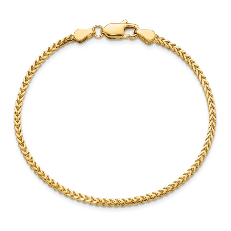 14K Yellow Gold 2mm Franco Chain Bracelet