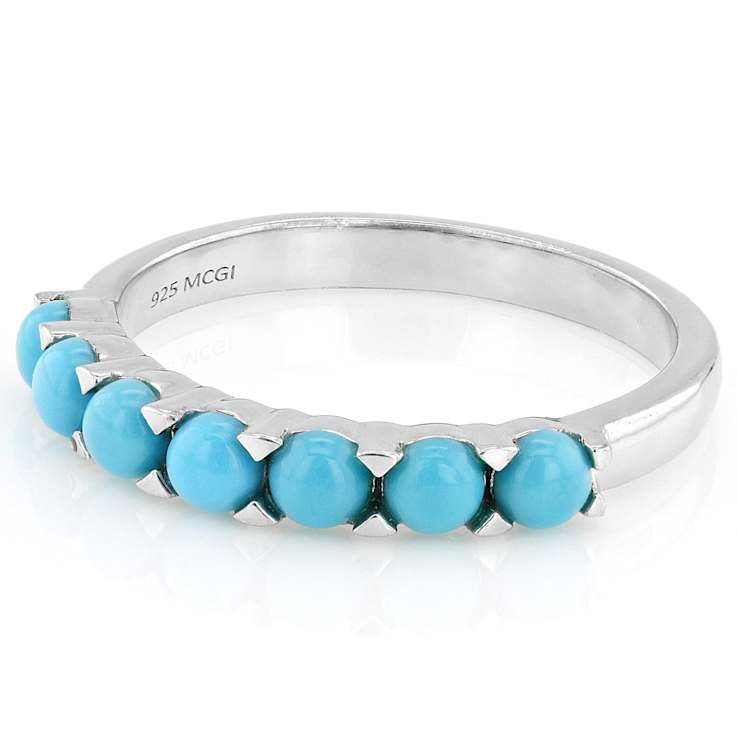 Turquoise Stackable Band Ring In Sterling Silver 3mm