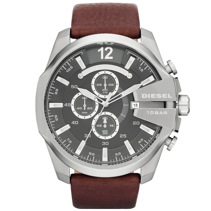 Diesel Men's Reloj Brown Rubber Strap Watch