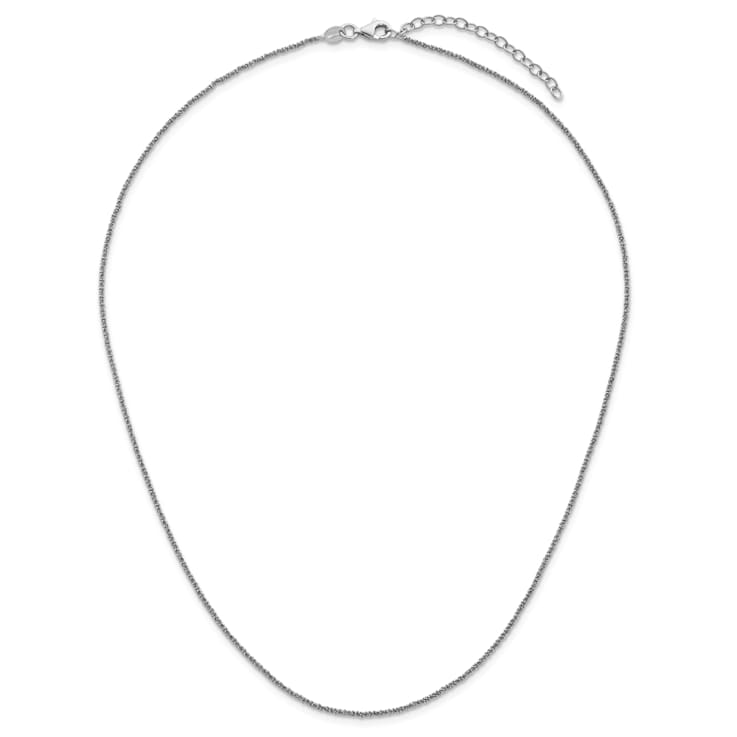 Platinum 950 Over Sterling Silver Fancy Glitter 18" with 2"
Extension Rope Chain Necklace