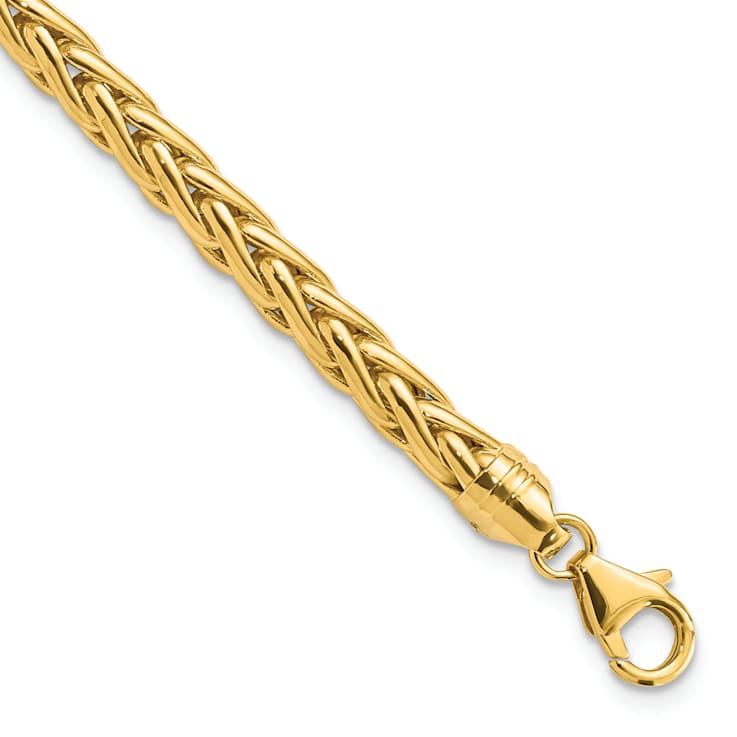 14K Yellow Gold Polished 8.5-inch Wheat Chain Bracelet