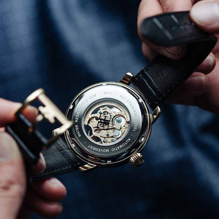 Thomas Earnshaw Longcase Automatic Black Dial Black Stainless Steel Band
Skeleton Watch