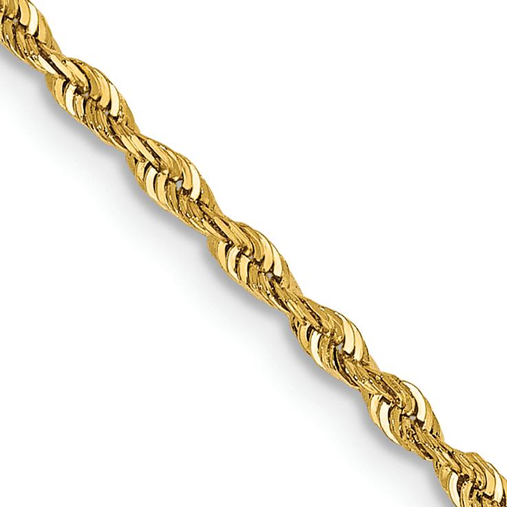 14k Yellow Gold Diamond-Cut Quadruple Rope Link Bracelet
