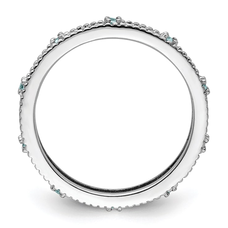 Sterling Silver Stackable Expressions Blue Topaz Ring 0.21ctw