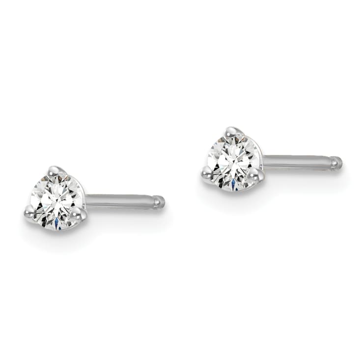 14K White Gold Lab Grown Diamond 1/5ctw Certified VS/SI GH 3-Prong Earrings