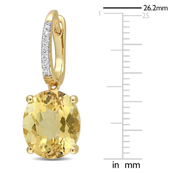 Citrine and Diamond 14K Yellow Gold 8.71ctw
