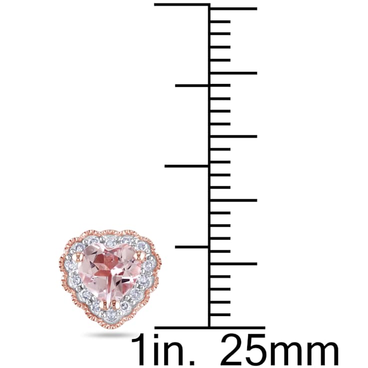 Morganite and Diamond 10K Pink Gold Earrings 1.09ctw