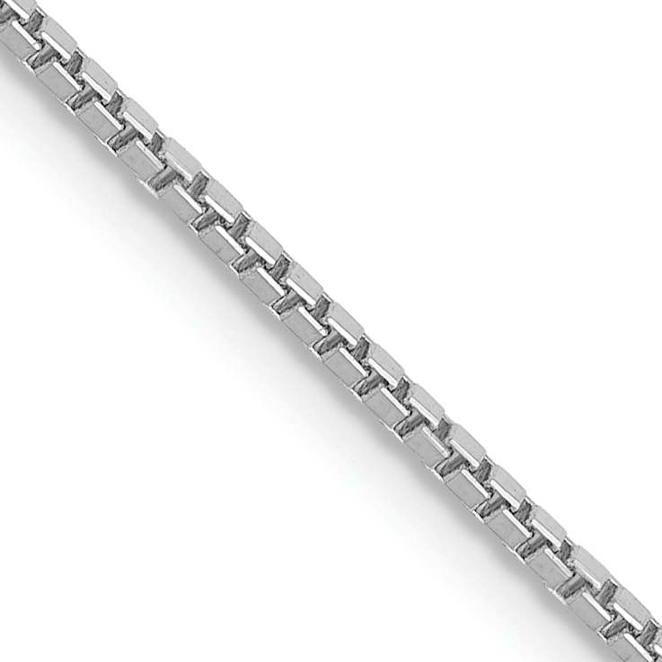 Rhodium Over 14k White Gold 1.05mm Solid Box 22 Inch Chain