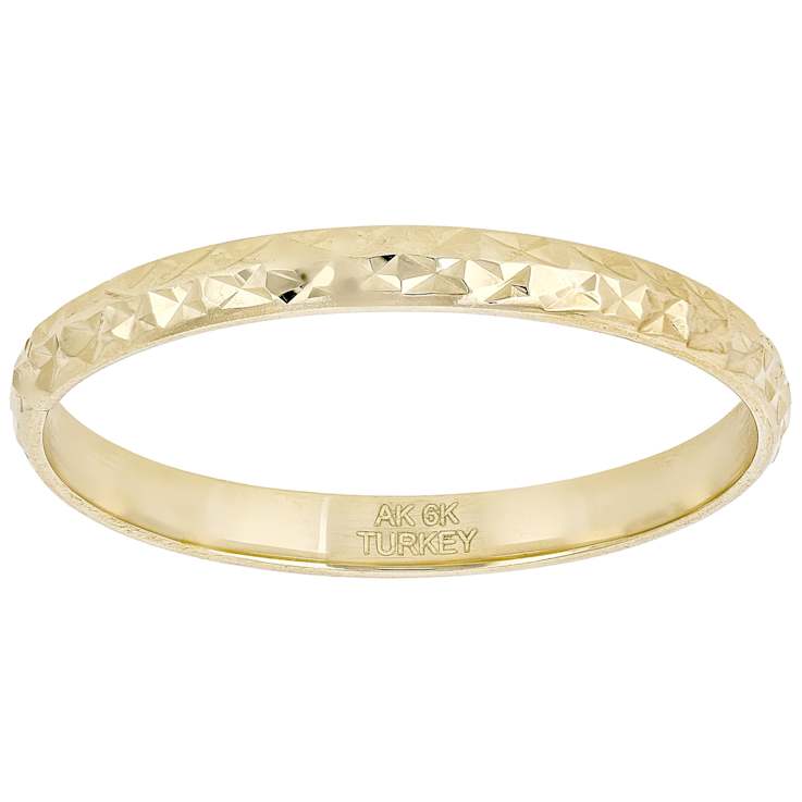 Diamond-Cut Band Ring In 6K Gold