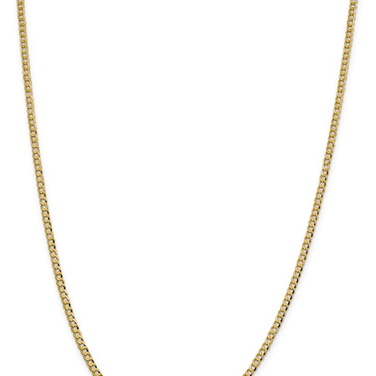 14k Yellow Gold 3.1mm Flat Cuban 16 Inch Chain