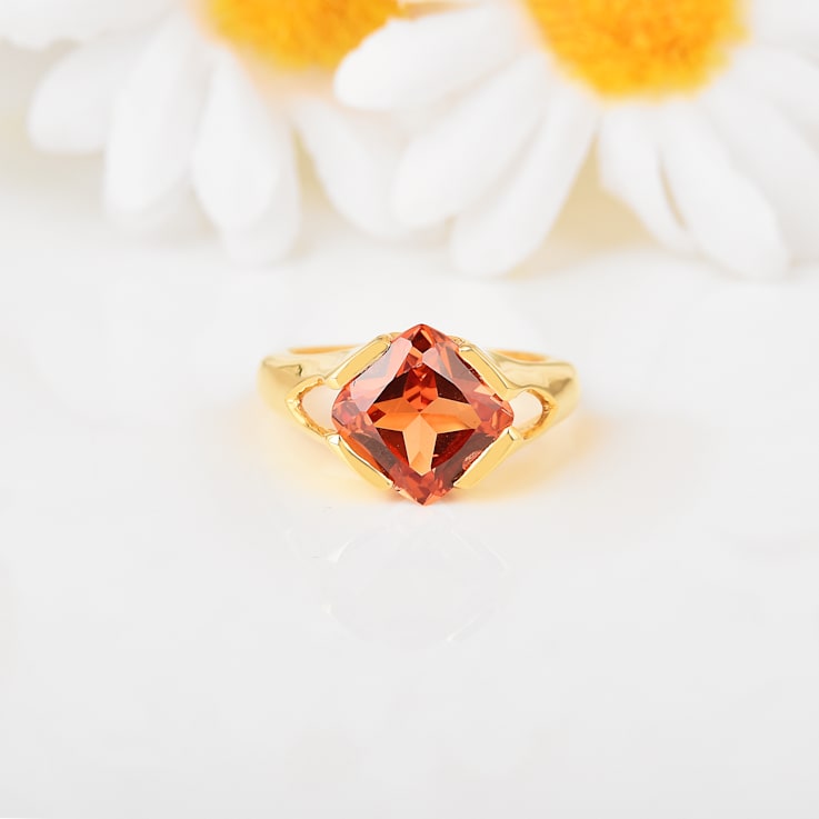 Peach Orange 14K Yellow Gold Over Sterling Silver Lab Created
Padparadscha Sapphire Orange Ring
