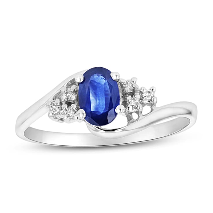 0.40ctw Sapphire and Diamond Ring in 14k White Gold