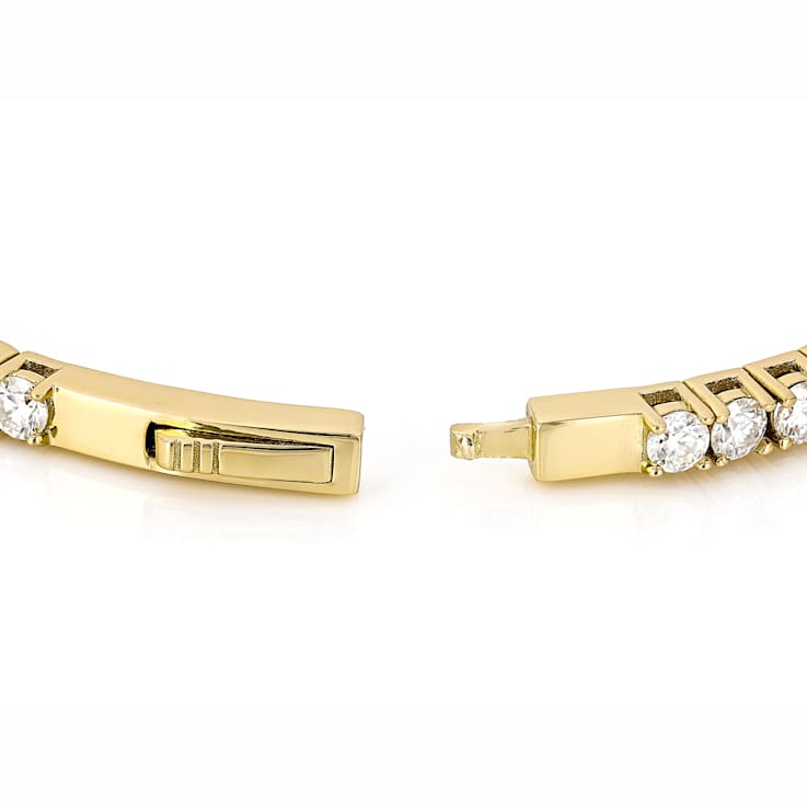 Moissanite Tennis Flex Bangle In 14K Gold Over Sterling Silver