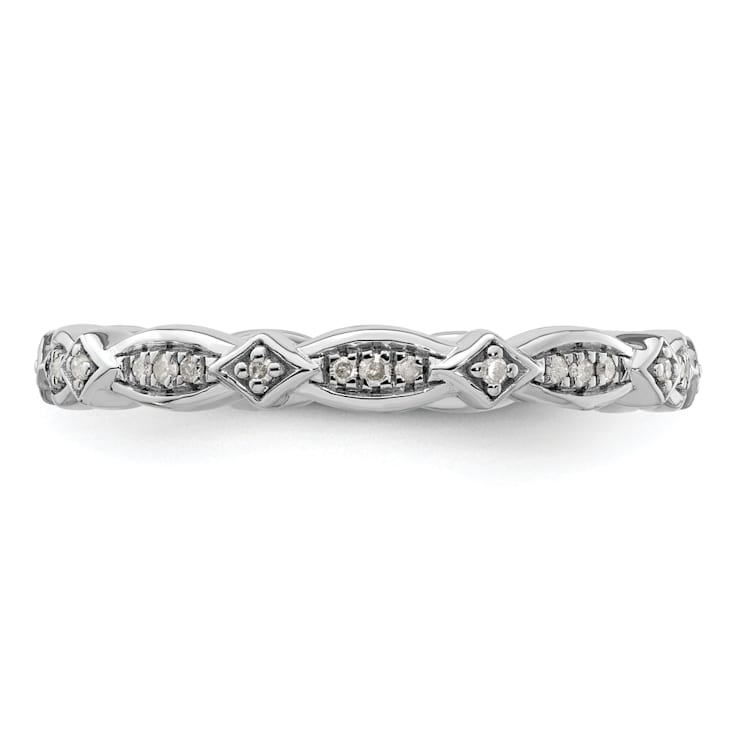 Sterling Silver Stackable Expressions Diamond Ring 0.112ctw